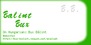 balint bux business card